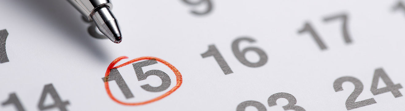 calendar with date circled in red