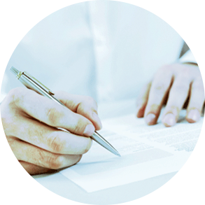 man filling out application