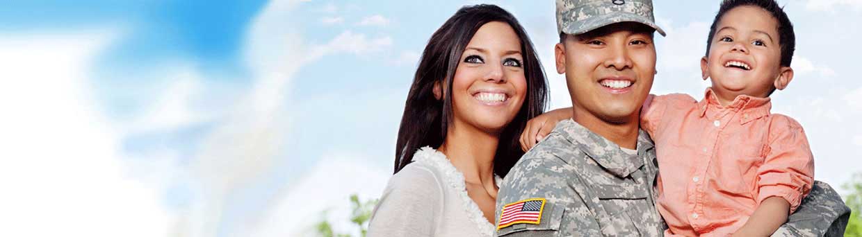 military family smiling